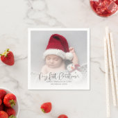 Serviette En Papier Baby First Christmas Photo Overlay & Citation (En situation)