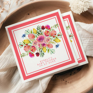 Serviette En Papier Baby Fleur Sauvage en Fleur Fête Prénatale Florale