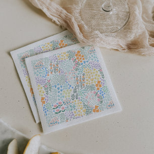 Serviette En Papier Baby Floral Moderne Dans Le Baby shower Fleuri