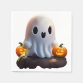 Serviette En Papier Baby Ghost Déplaisant mignon caractère Halloween (Devant)
