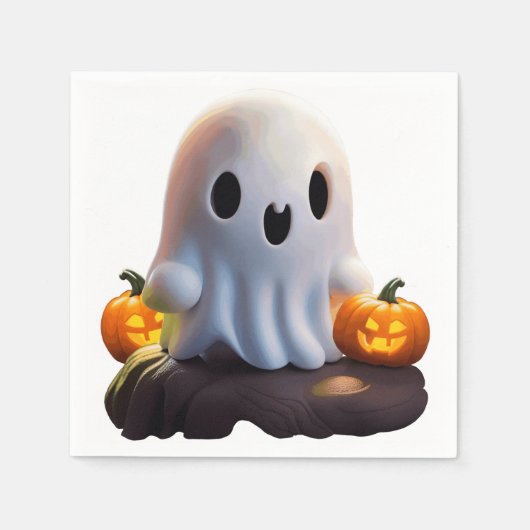 Serviette En Papier Baby Ghost Déplaisant mignon caractère Halloween (Devant)