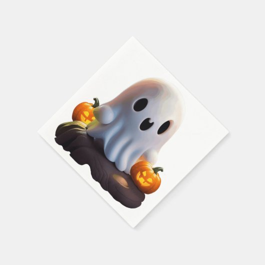 Serviette En Papier Baby Ghost Déplaisant mignon caractère Halloween (Coin)