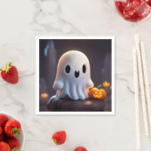 Serviette En Papier Baby Ghost Déplaisant mignon caractère Halloween (En situation)