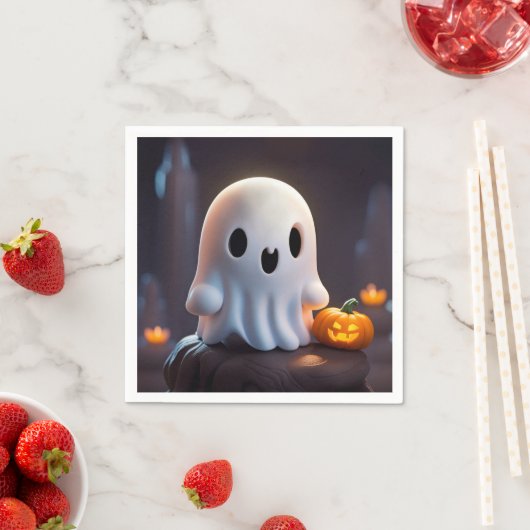 Serviette En Papier Baby Ghost Déplaisant mignon caractère Halloween (En situation)