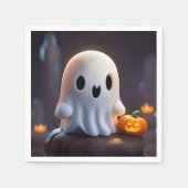 Serviette En Papier Baby Ghost Déplaisant mignon caractère Halloween (Devant)