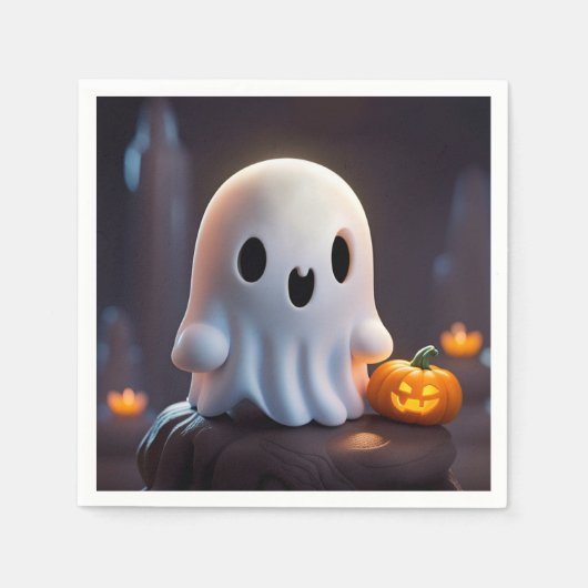 Serviette En Papier Baby Ghost Déplaisant mignon caractère Halloween (Devant)
