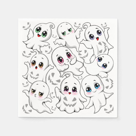 Serviette En Papier Baby Ghosts Éffrayant mignon Halloween humeur (Devant)