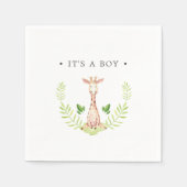Serviette En Papier Baby Giraffe Personnalisée C'est un garçon (Devant)