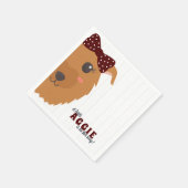 Serviette En Papier Baby Girl Chien Maroon Baby shower serviettes (Coin)