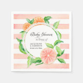 Serviette En Papier Baby Girl Douche Pink Grapefruit Citrus Aquarelle (Devant)