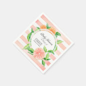 Serviette En Papier Baby Girl Douche Pink Grapefruit Citrus Aquarelle (Coin)