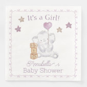 Serviette En Papier Baby Girl Elephant and mignon Balloon Aquarelle (Devant)