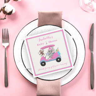 Serviette En Papier Baby Girl Golfing Elephant & Monkey Douche