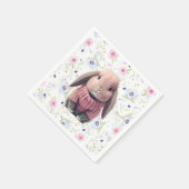 Serviette En Papier Baby Girl Pink Bunny Papier Floral serviettes (Coin)