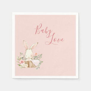 Serviette En Papier Baby Girl Pink Script mignonne Élégant bébé