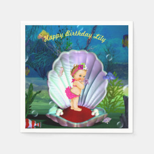Serviette En Papier Baby Girl Under the Sea Party serviettes