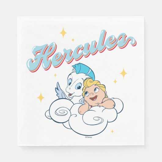 Serviette En Papier Baby Hercules and Pegasus on a Cloud Napkins (Devant)
