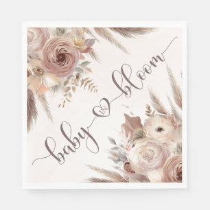 Serviette En Papier Baby in Bloom boho pampas herbe baby shower fille
