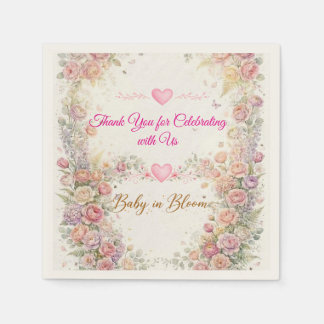Serviette En Papier Baby in Bloom Fête de Naissance Florale