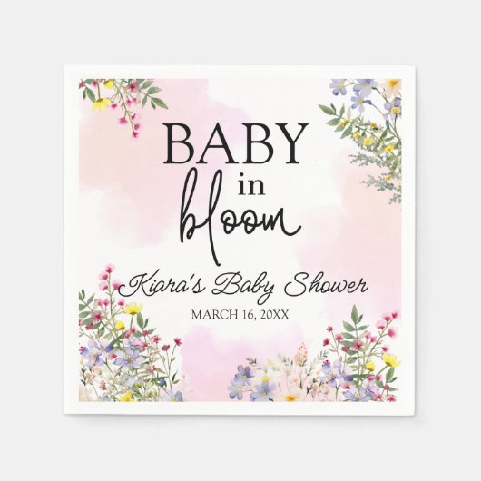 Serviette En Papier Baby in Bloom Fleur sauvage Cocktail Napkin (Devant)