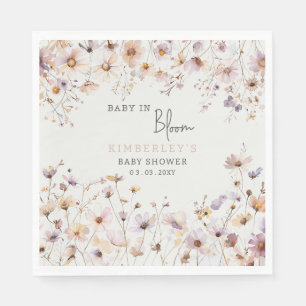 Serviette En Papier Baby in Bloom Fleurs sauvages Baby shower bébé fil