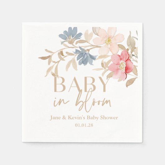 Serviette En Papier Baby in Bloom genre neutre Napkin (Devant)