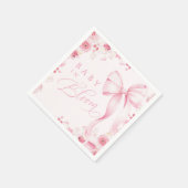 Serviette En Papier Baby in Bloom Pink  Bow Napkins  (Coin)