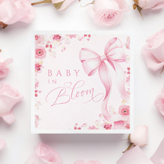 Serviette En Papier Baby in Bloom Pink Bow Napkins