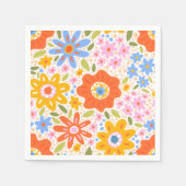 Serviette En Papier Baby in Bloom Retro Fleur sauvage Baby shower (Devant)