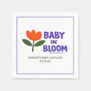 Serviette En Papier Baby in Bloom Tulipe Baby Shower Moderne Tendance