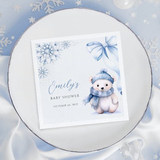 Serviette En Papier Baby It’s Cold Outside Polar Bear Napkins