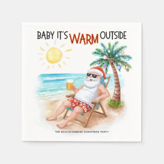Serviette En Papier Baby It’s Warm Outside Tropical Christmas Santa