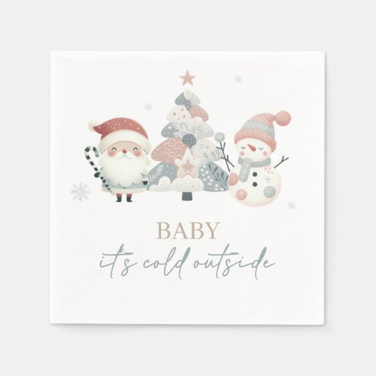 Serviette En Papier Baby Its Cold Outside Baby Shower (Devant)