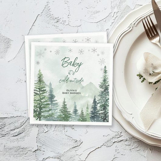 Serviette En Papier Baby it's Cold Outside Baby Shower