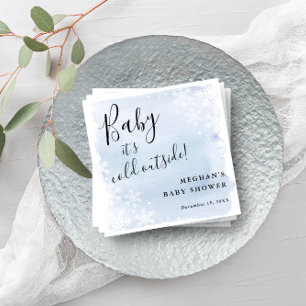 Serviette En Papier Baby It's Cold Outside Blue Personnalisé