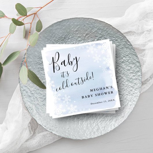 Serviette En Papier Baby It's Cold Outside Blue Personnalisé