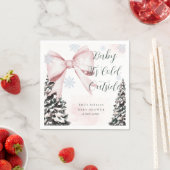 Serviette En Papier Baby It's Cold Outside Pink Bow Baby Shower (En situation)