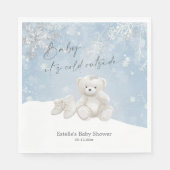 Serviette En Papier Baby, It's Cold Outside Teddy Bear Winter Accent (Devant)