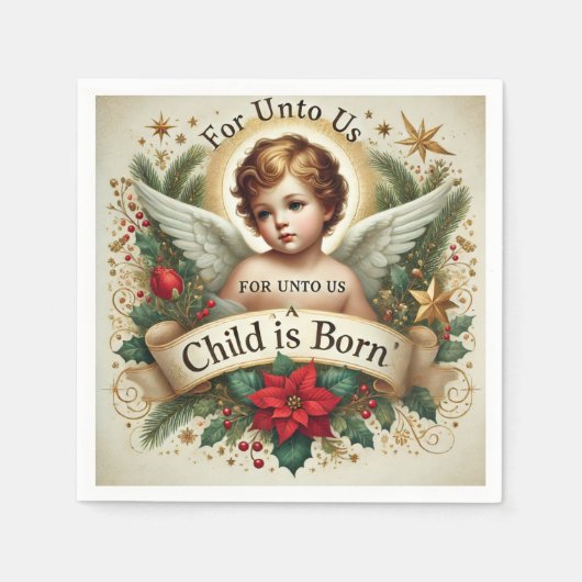 Serviette En Papier Baby Jesus Christmas Scripture Verse Découpage (Devant)