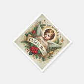 Serviette En Papier Baby Jesus Christmas Scripture Verse Découpage (Coin)