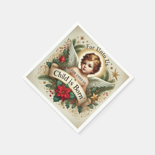 Serviette En Papier Baby Jesus Christmas Scripture Verse Découpage (Coin)