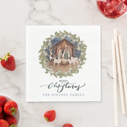 Serviette En Papier Baby Jesus in the Manger Nativity (En situation)