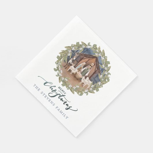 Serviette En Papier Baby Jesus in the Manger Nativity (Coin)