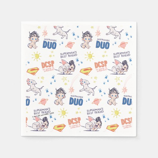 Serviette En Papier Baby Krypto & Superman Motif (Devant)