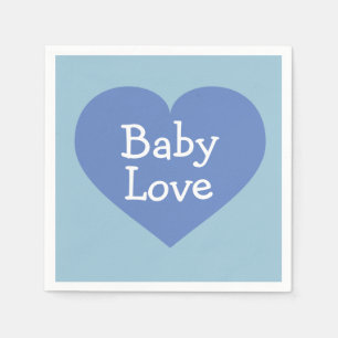 Serviette En Papier Baby Love Baby Blue Heart