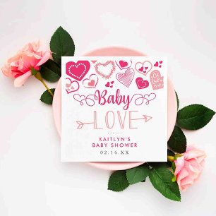Serviette En Papier "Baby Love" Baby shower de la Saint Valentin