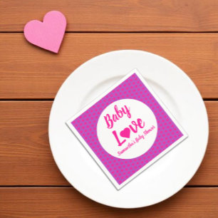 Serviette En Papier Baby Love Heart Baby Shower