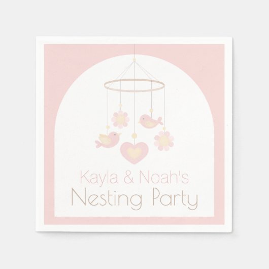 Serviette En Papier Baby Mobile Nesting Party (Devant)