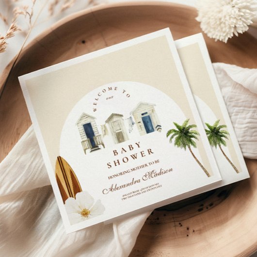 Serviette En Papier Baby on Board Baby shower de plage