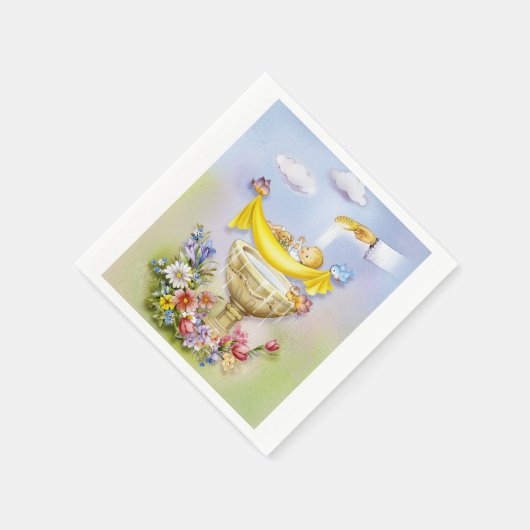 Serviette En Papier Baby or infant baptism ceremony napkins (Coin)